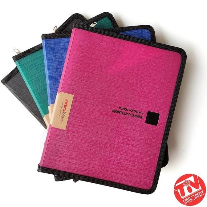 

Notebook / Agenda Interx Monthly Planner Zipper Plastic Cover A5