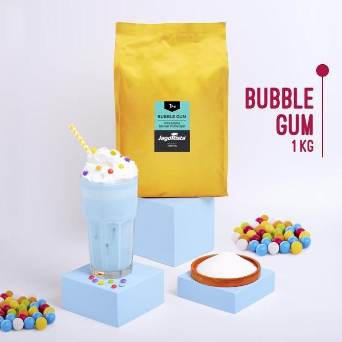 

Original Jagorista Bubble Gum Powder 1Kg - Bubuk Minuman Rasa Permen Karet Premium