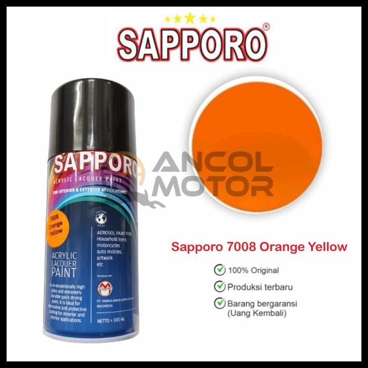 

TERMURAH SAPPORO ORANGE YELLOW FLUORESCENT 7008 CAT SEMPROT AEROSOL STABILO !!!!!!