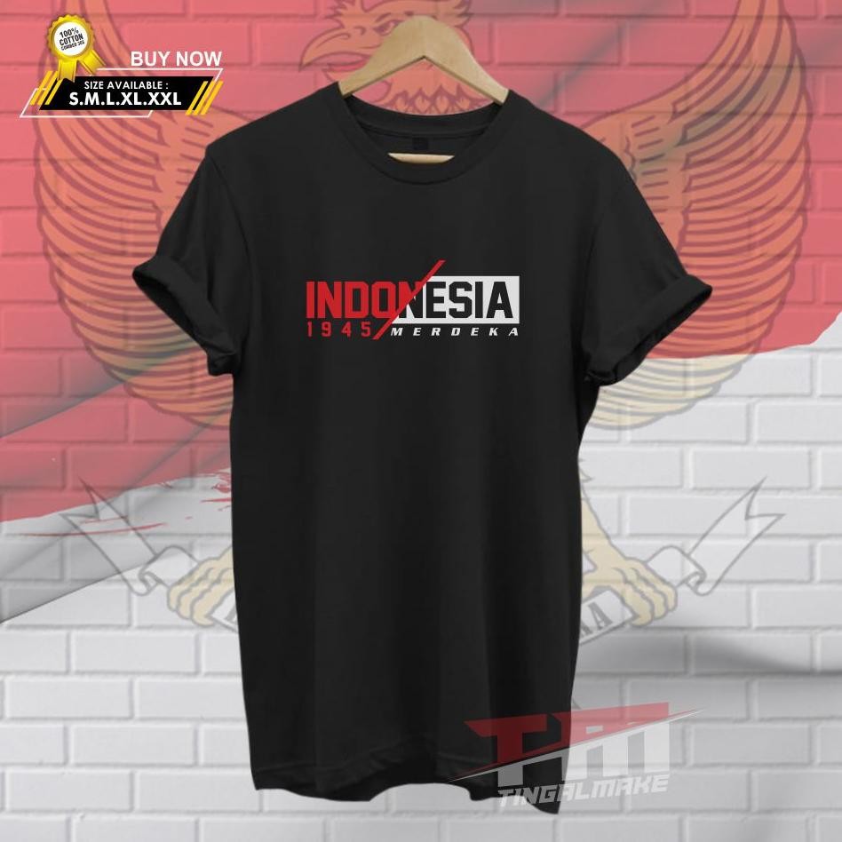 Promo Dtf Indonesia Garis Merah Putih Kemerdekaan Unisex Kaos Pria Wanita Baju Kemerdekaan Kaos Keme