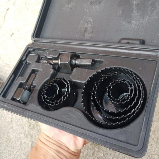 Holesaw set 11 pcs Mata bor pelubang kayu pipa hole saw kit ORI