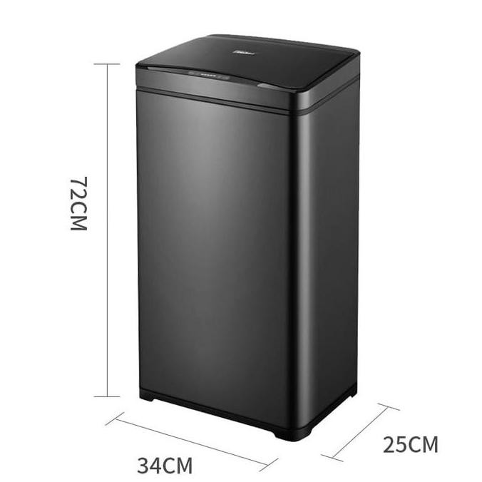 Tempat Sampah Stainless HITAM Sensor Bin Gerak Smart Trash Otomatis DS