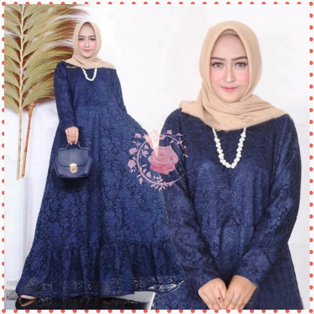 Tru-63 Maxi Puspita/ Maxi Brukat Wanita Jumbo/ Gamis Brukat Wanita Size 4Xl & 5Xl/ Gamis Terbaru/ Ga