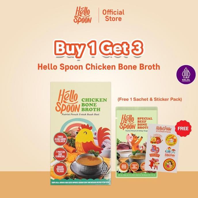 

Original Chicken Bone Broth Powder Hello Spoon - Kaldu Ayam Bubuk Alami Tanpa MSG 100gr