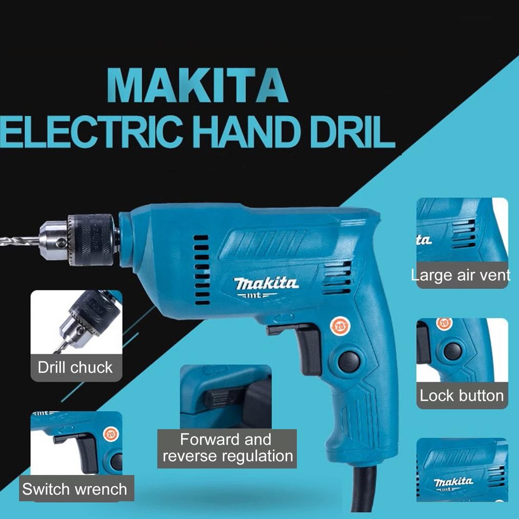 New Makita Electric Hand Drill Bor Listrik 10mm bolak balik