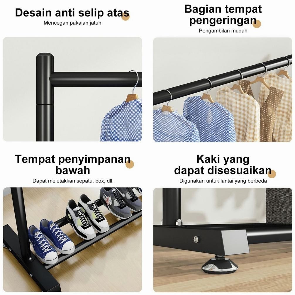 Rak Gantungan Baju 2 Susun Rak Gantungan Baju Besi Gantungan Baju Berdiri Gantungan Baju