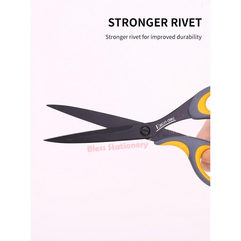 

Deli Gunting hitam Gunting anti lengket 210mm Soft handle Scissors RB3