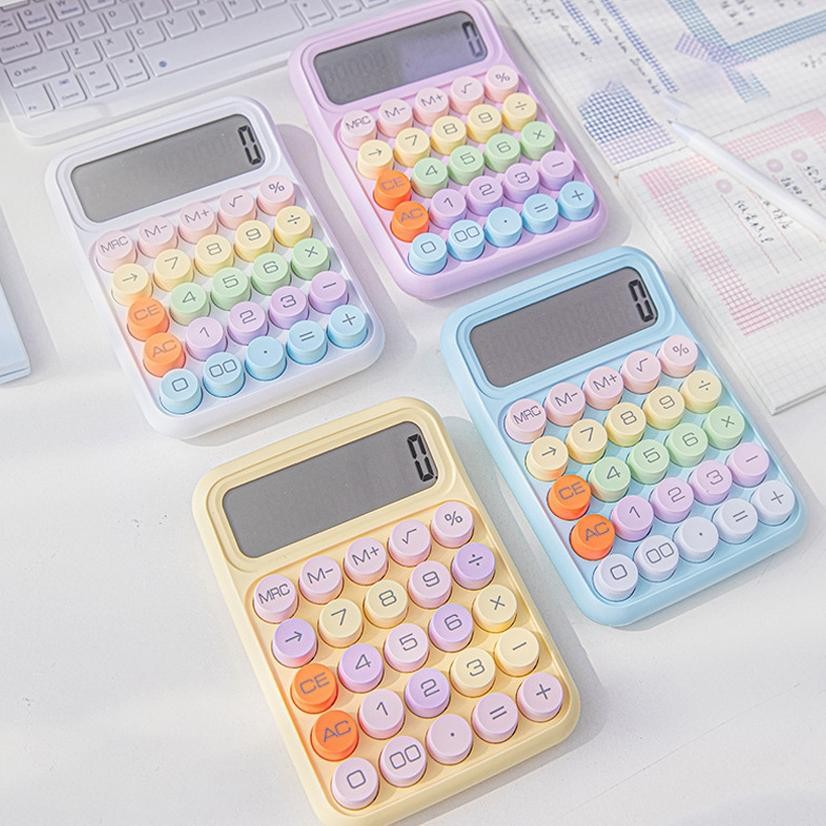 

FREE!! BATERAI Kalkulator 12-digit KINCIZEN KC 817Calculator Kawaii Bulat rainbow kartun warna pastel keyboard Elektronik Desktop matematika pembelajaran finansial dan akuntan sekolah kantor murah unik lucu RB2