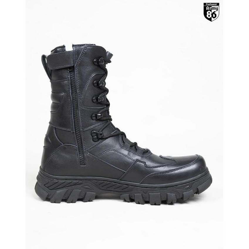 Sepatu PDL Army86 Tactical Model HUNTER KULIT ASLI TNI AD AU AL POLRI SATPAM SECURITY HITAM ORIGINAL