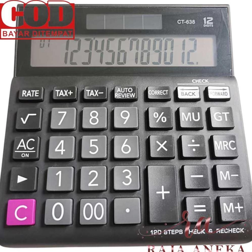 

CALCULATOR SDC 638 CT 638 //12 DIGIT CEK ULANG WIDE SERIES LIKE WJ 120D CASIO CT RB2