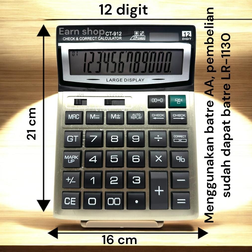 

Kalkulator 12 Digit Citizen CT-912 12 Digit Kalkulator Besar RB2