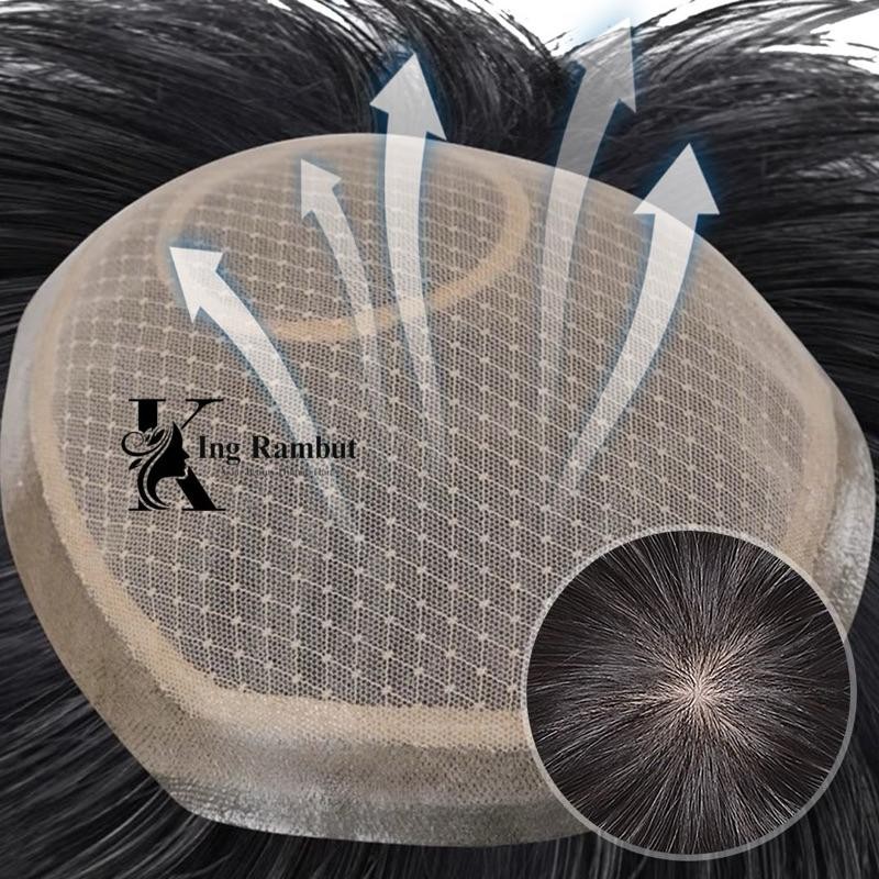 Tl08 Kingrambut- Hair Skin Toupee Pria Rambut Asli