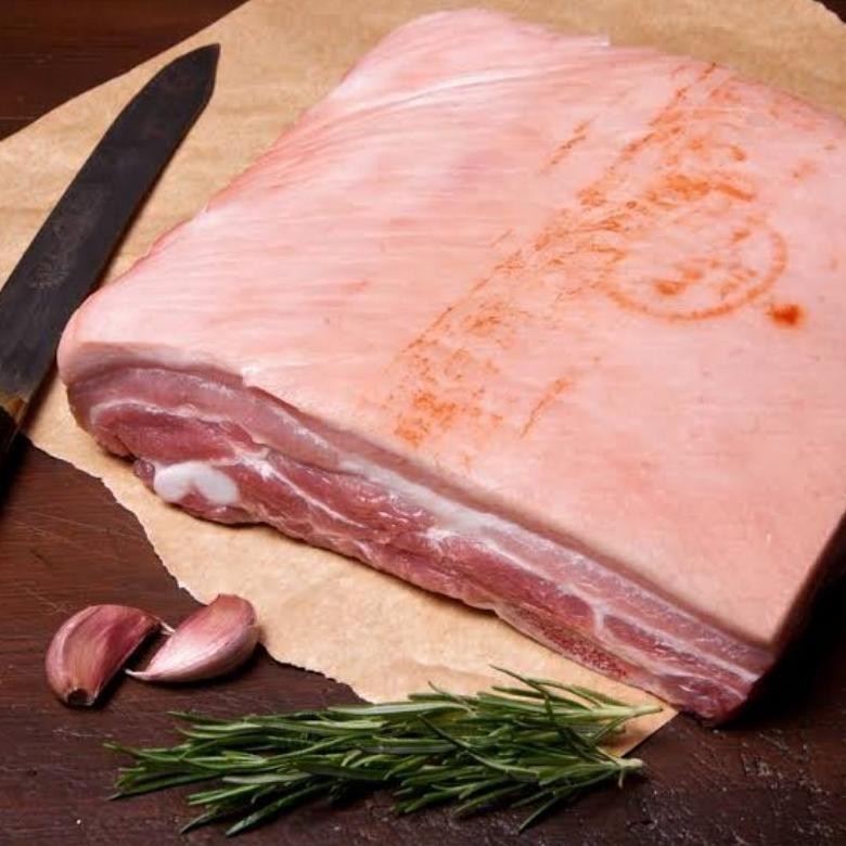 

Pork Belly Skin ON IMPOR samcan impor kulit 500gr 1kg Nugi
