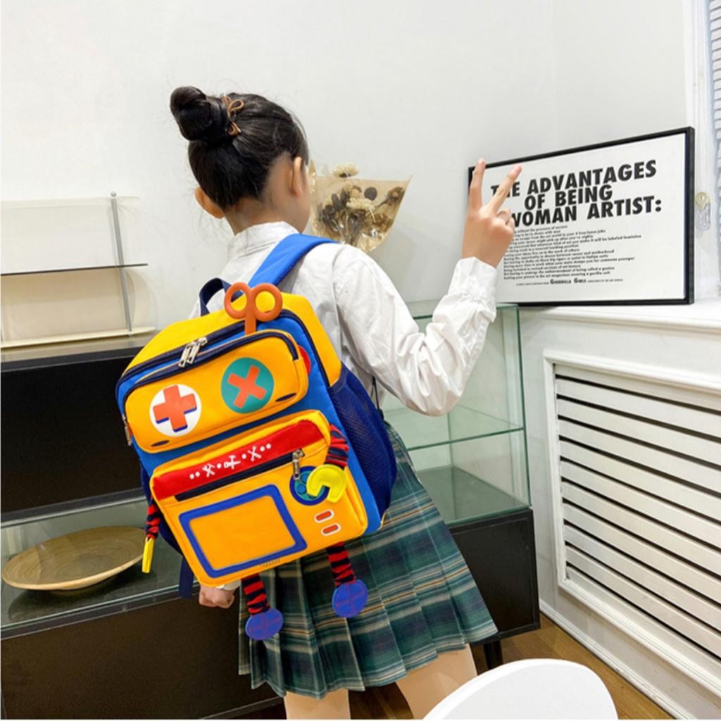 Hitose - Ready Stok New 3D Robot Kids Backpack - Tas Ransel Premium Tebal Anak Robot Calculator Kalk