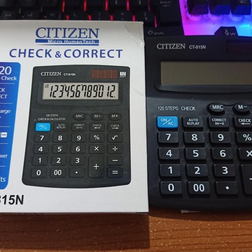 

KALKULATOR CHECK & CORRECT CITIZEN CT-815N 12 Digit - Calculator Meja Cek Koreksi RB2
