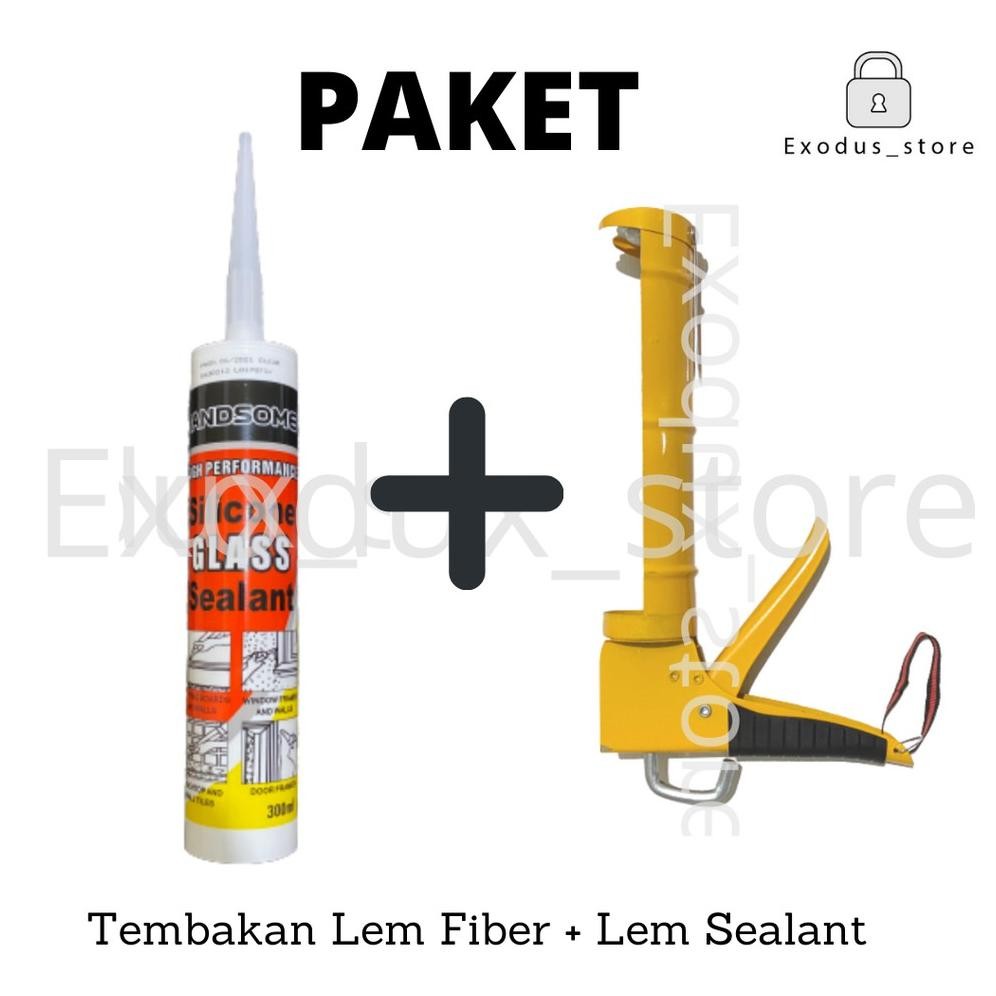 

PAKET Alat tembakan lem kaca silikon model Fiber Lem sealant botol