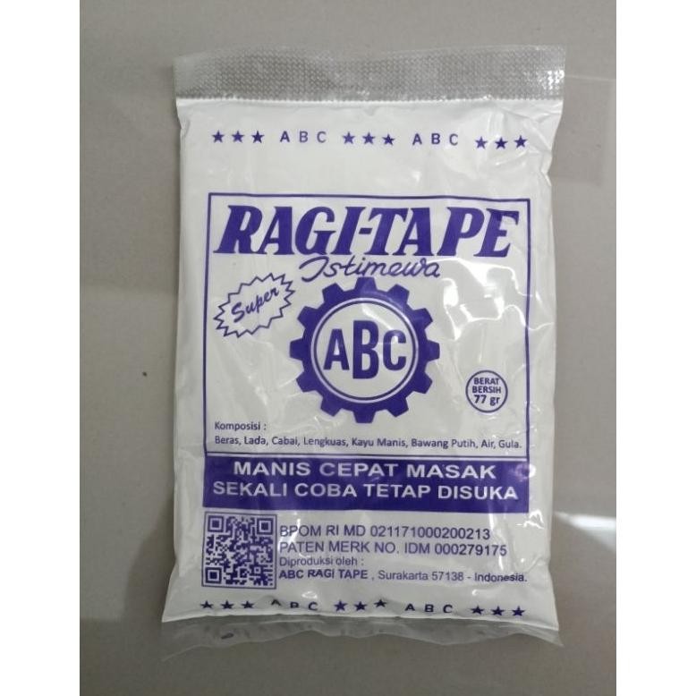 

Ragi tape singkong ABC SUPER isi 10 sachet Nugi