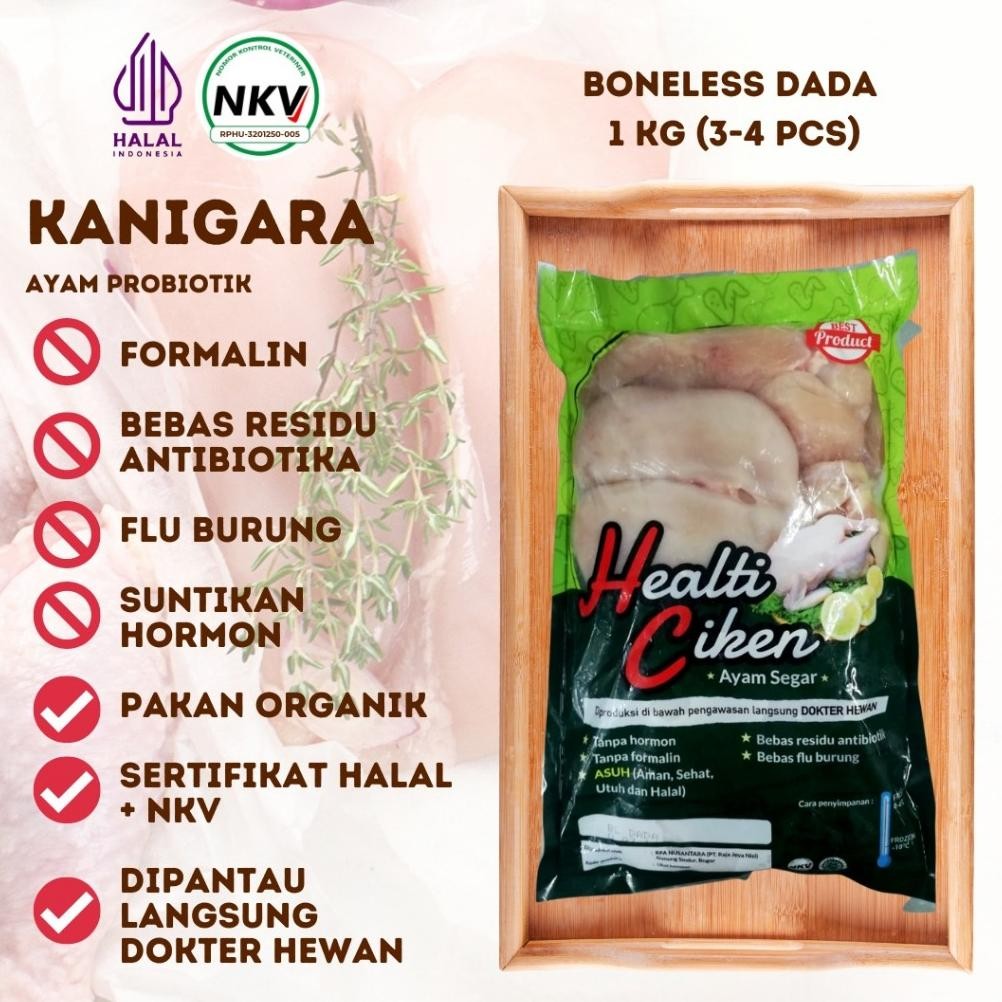 

HealTI CiKEn Boneless Dada Ayam Fillet Halal Healthy Chicken 0,9-1KG Nugi