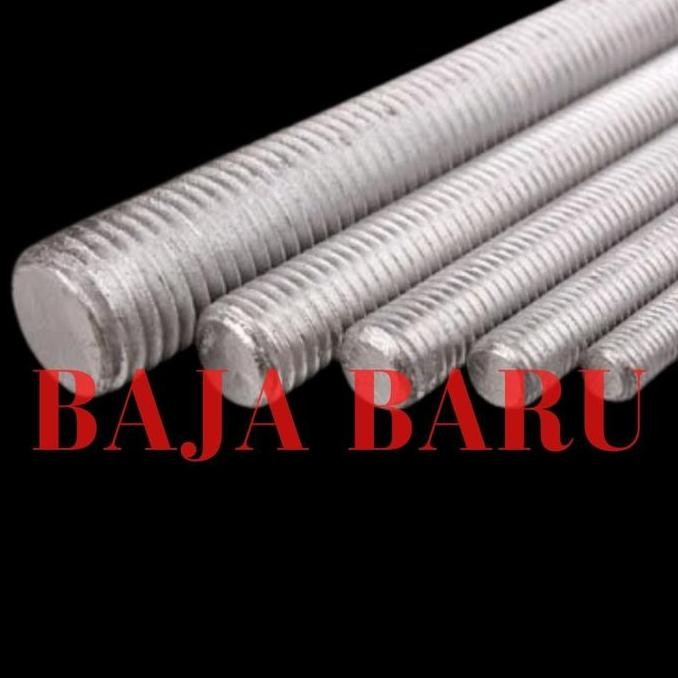 BAUT BESI ULIR / LONG DRAT /BESI BAUT ULIR 8MM X 100 CM - 100cm PREMIUM