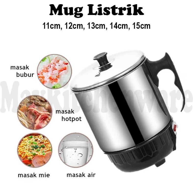 Teko Listrik Pemanas Air Stainless Steel Low Watt Mug Elektrik Gelas Electric Kettle Heating Cup Nug