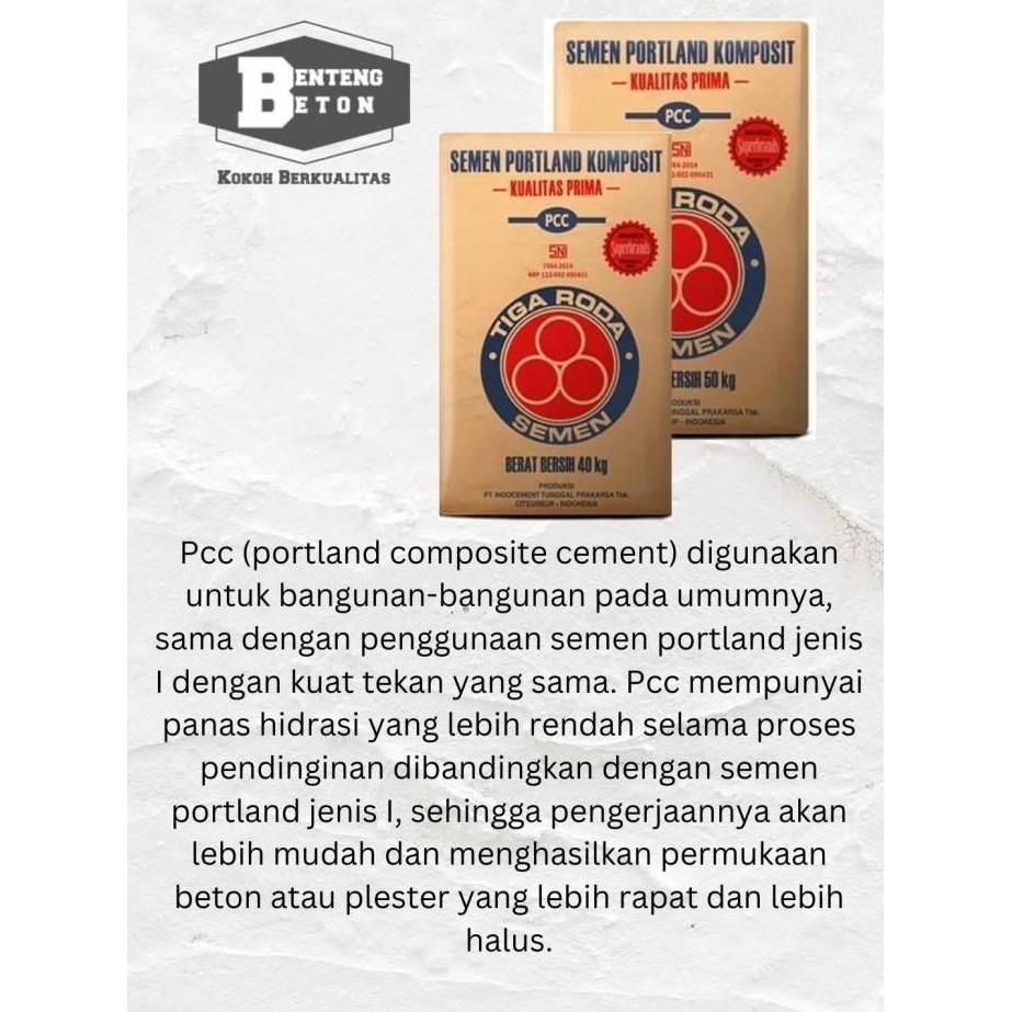 Semen 3 Roda 40 Kg 1 Do + Pulau Jawa