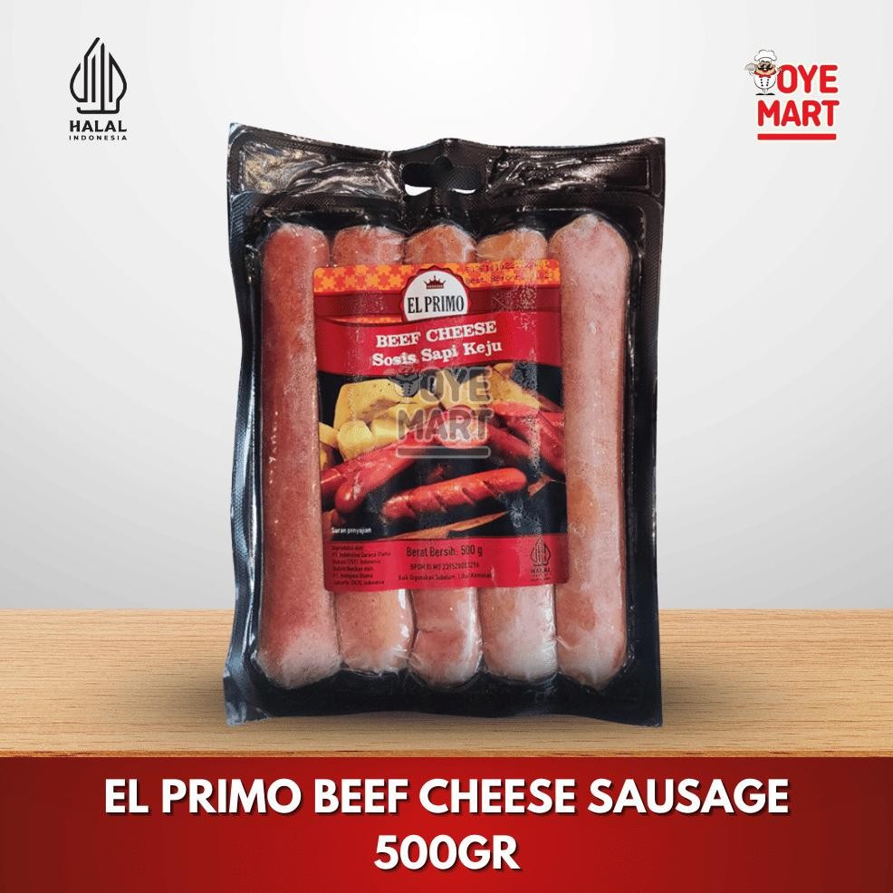 

El Primo Beef Cheese Sausage 500gr/Sosis Sapi Keju Nugi