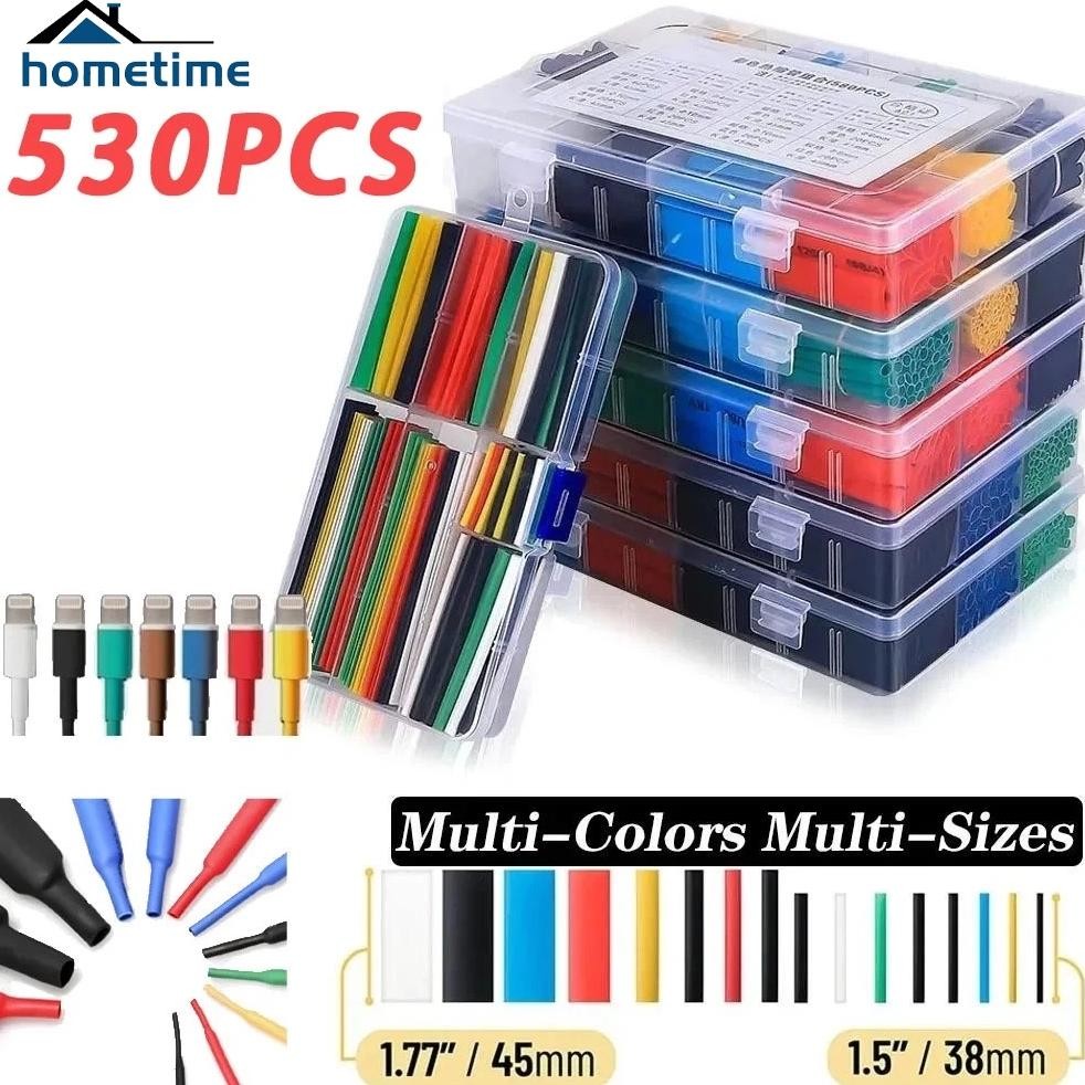 530pcs Set Kabel Bakar Heat Shrink Bahan Polyolefin/Heat Shrink Tube Bakar Kabel/Heat Shrink + Box/H