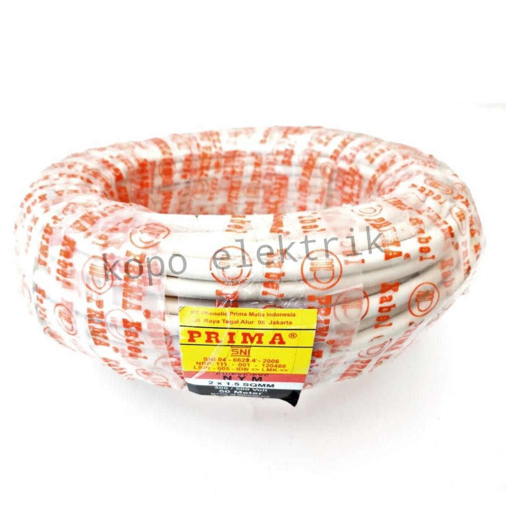 Kabel Listrik Prima NYM 2x1.5 mm Tunggal Nugi