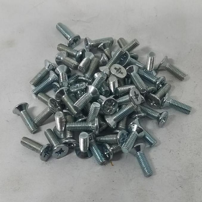 Baut JF M3x10 machine screw putih (100pc) MURAH