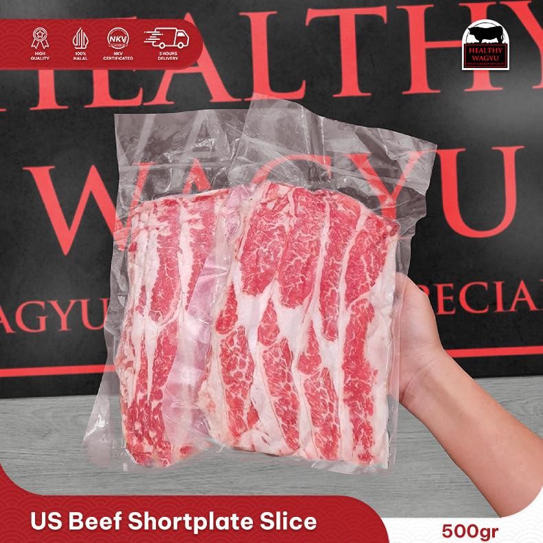 

Daging Sapi Shortplate Slice Halal 500G Healthy Wagyu Nugi