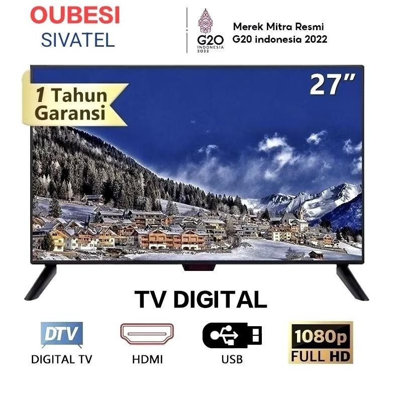 CASH BACK - TV DIGITAL 27 INCH TV LED FULL LAYAR ADA COLOKAN USB - HDMI - VGA - DC - RCA Nugi
