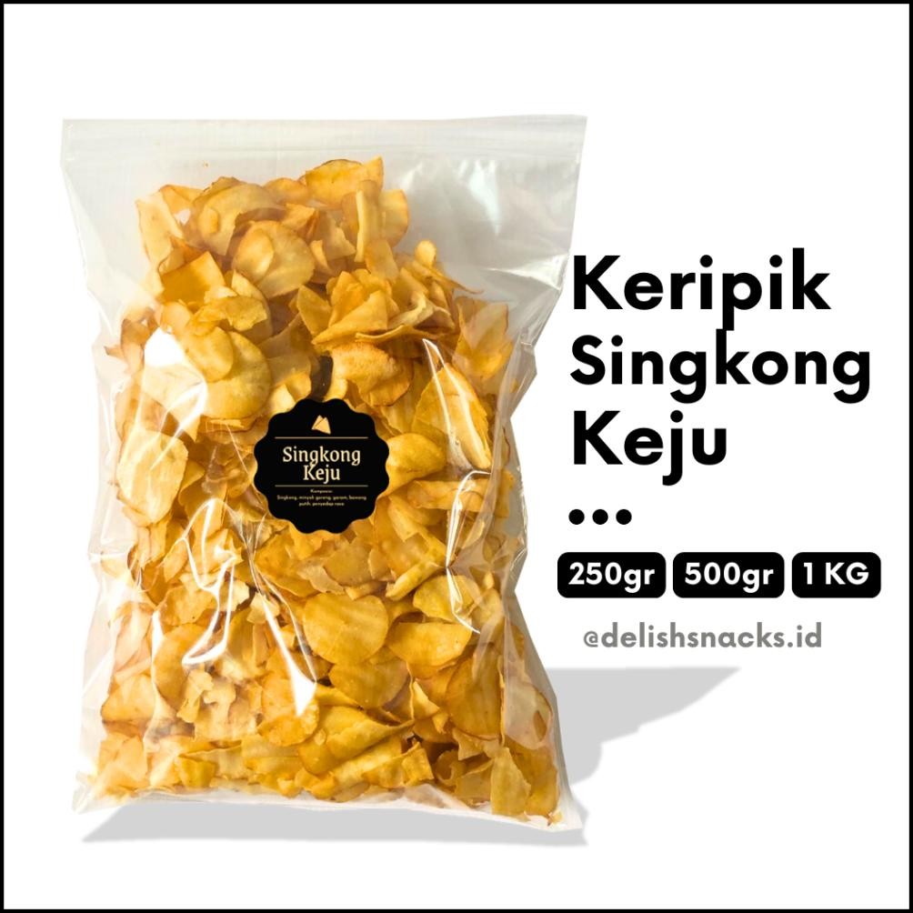 

READY STOCK [DELISH SNACKS] Keripik Singkong Keju (Grosir) 250gr 500gr 1 KG / Snack Cemilan Grosiran Kiloan