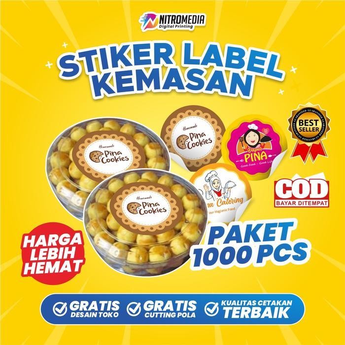 

Kkim (1000Pcs) Cetak Stiker Jualan Makanan Minuman Skincare Label Kemasan Stiker Ramadhan Stiker Lebaran Cutting Custom