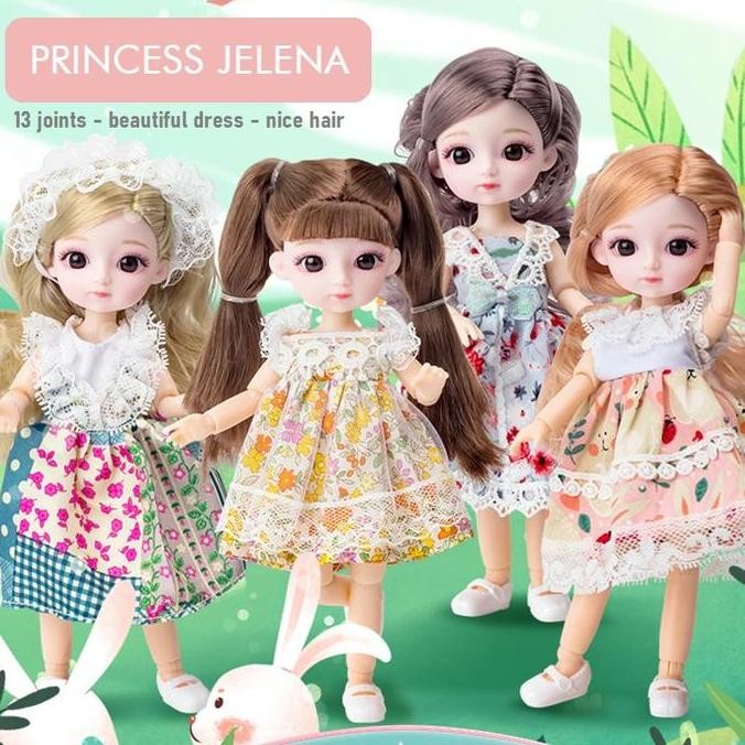 Siap Kirim Boneka Jelena Princess Korea BJD 20cm - Boneka Cantik Anak Perempuan