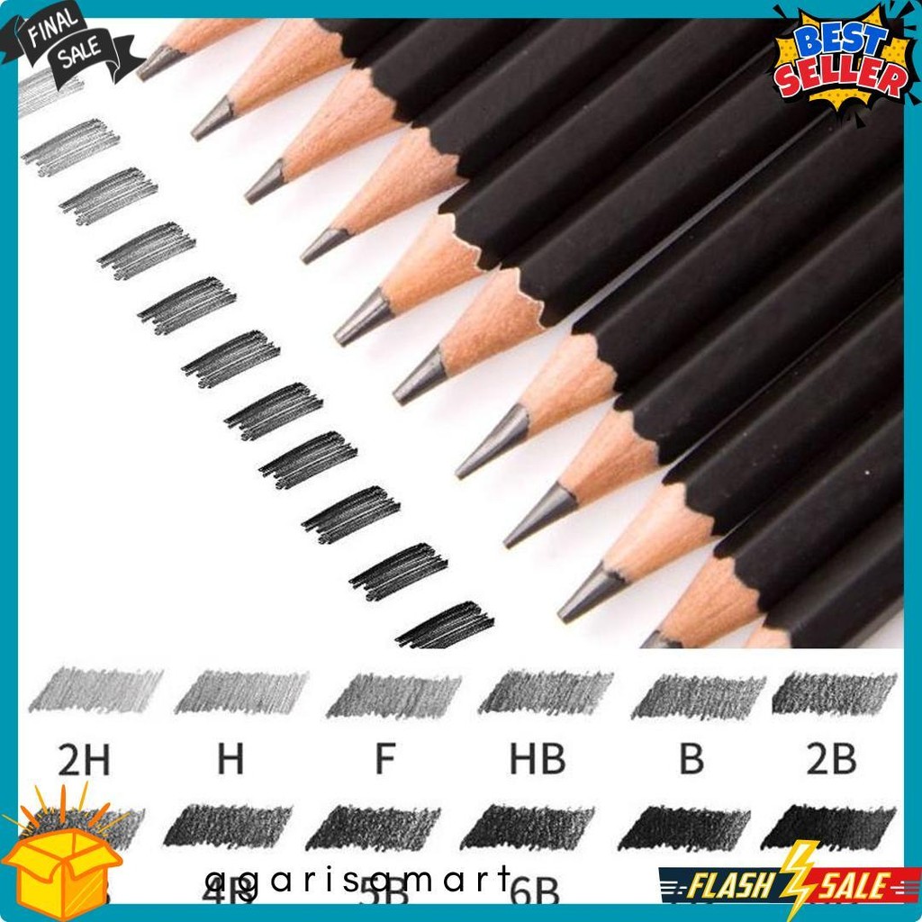 

12 Pcs Pensil Gambar Sketsa Set Lengkap 2H H F B Hb 2B 3B 4B 5B 6B 7B 8B Charcoal Pencils Set Diskon
