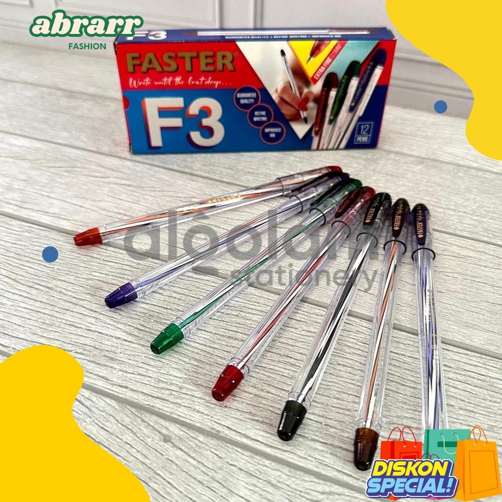 

Selusin ( 12 Pcs ) Ballpoint Bolpen Faster F3 0.5 Mm Pulpen Faster F3 0.5Mm Terlengkap Dan Termurah