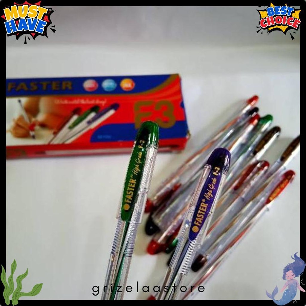 

Selusin ( 12 Pcs ) Ballpoint Bolpen Faster F3 0.5 Mm Pulpen Faster F3 0.5Mm Terlengkap Dan Termurah