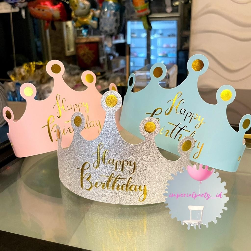 Kkim Topi Mahkota Crown Kertas Raja Ratu Ulang Tahun Happy Birthday