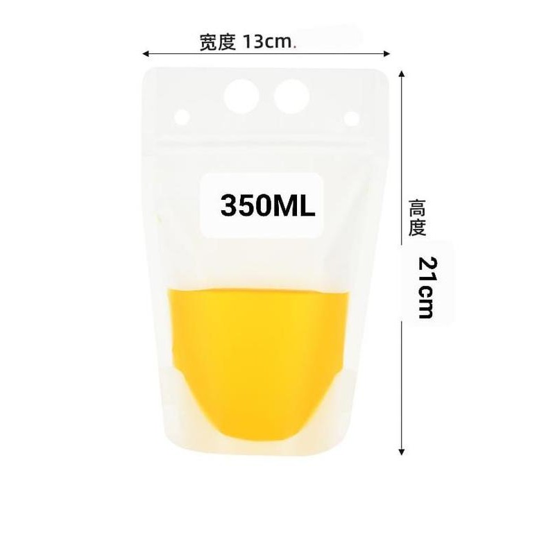 Standing Pouch Minuman Kemasan Plastik Ziplock Klip Minuman Stand Up Drink Bag 50 PCS