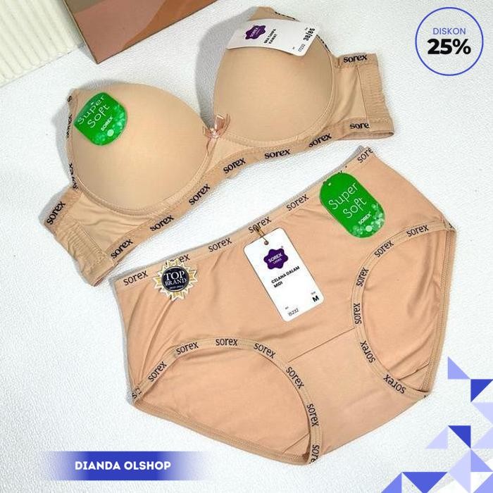 BRA BH SET + CD SETELAN SOREX WANITA TANPA KAWAT BERBUSA - BY DIANDA OLSHOP BEST PRODUK 