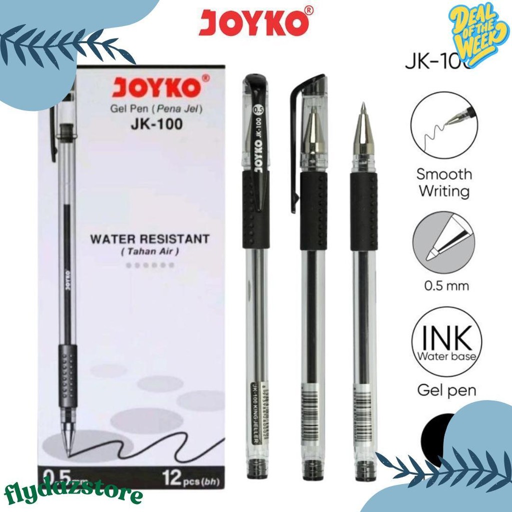 

Pulpen Gel Joyko Tahan Air 0.5M Jk - 100 ( 1 Pack Isi 12 Pcs) Flash Sale! Diskon Hingga 70%