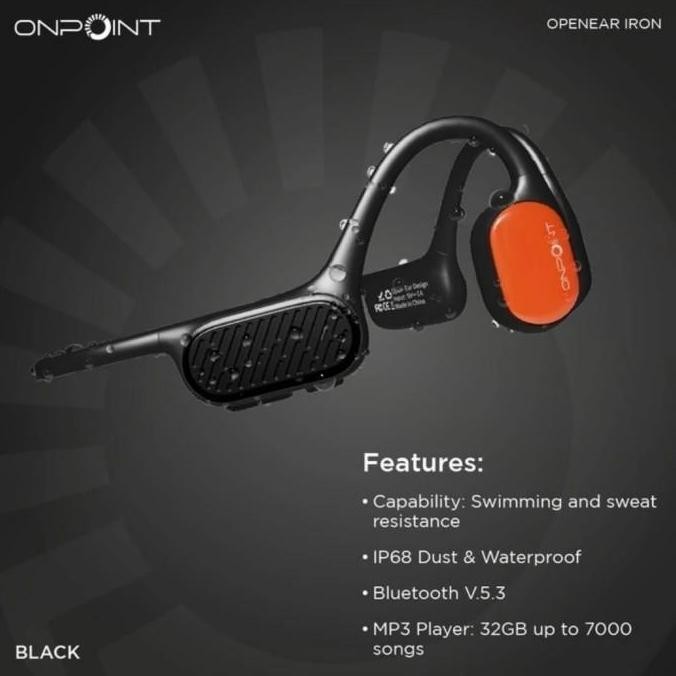 ONPOINT OpenEar Iron Bone Conduction Headphone Open Ear Sport Earphone