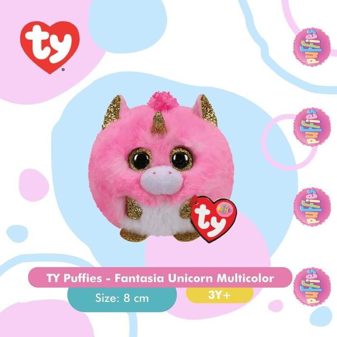 Siap Kirim TY Puffies Fantasia Unicorn Multicolor Boneka Mini Unicorn Lucu Hadiah Cewek