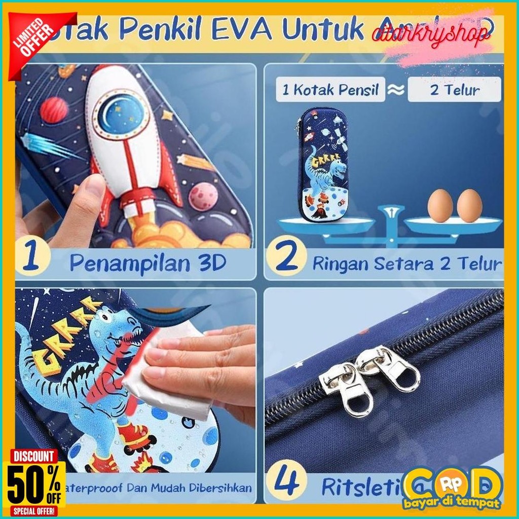 

Aimilo - Tempat Pensil Aesthetic 3D Tempat Pensil Anak Laki Laki Waterproof Kotak Pensil Anak Perempuan Alat Tulis Sekolah Diskon Setengah Harga