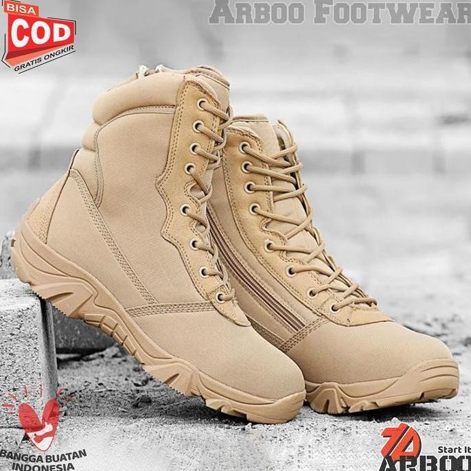 SEPATU PDL CREAM GURUN TACTICAL SAFETY SEPATU PDL SATPOL PP