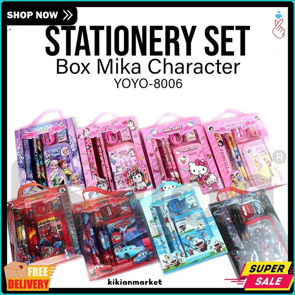 

Stationery Set 6In1+Dompet 8006 Box Mika / Paket Alat Tulis Set Terlengkap Dan Termurah