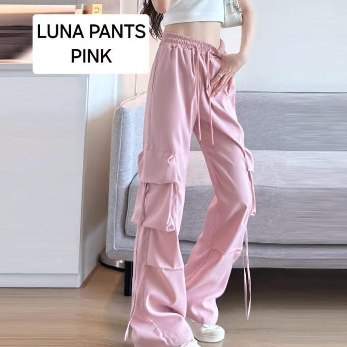 LUNA PANTS CELANA PANJANG CARGO WANITA FASHION CASUAL KARGO HIP HOP SANTAI KEREN