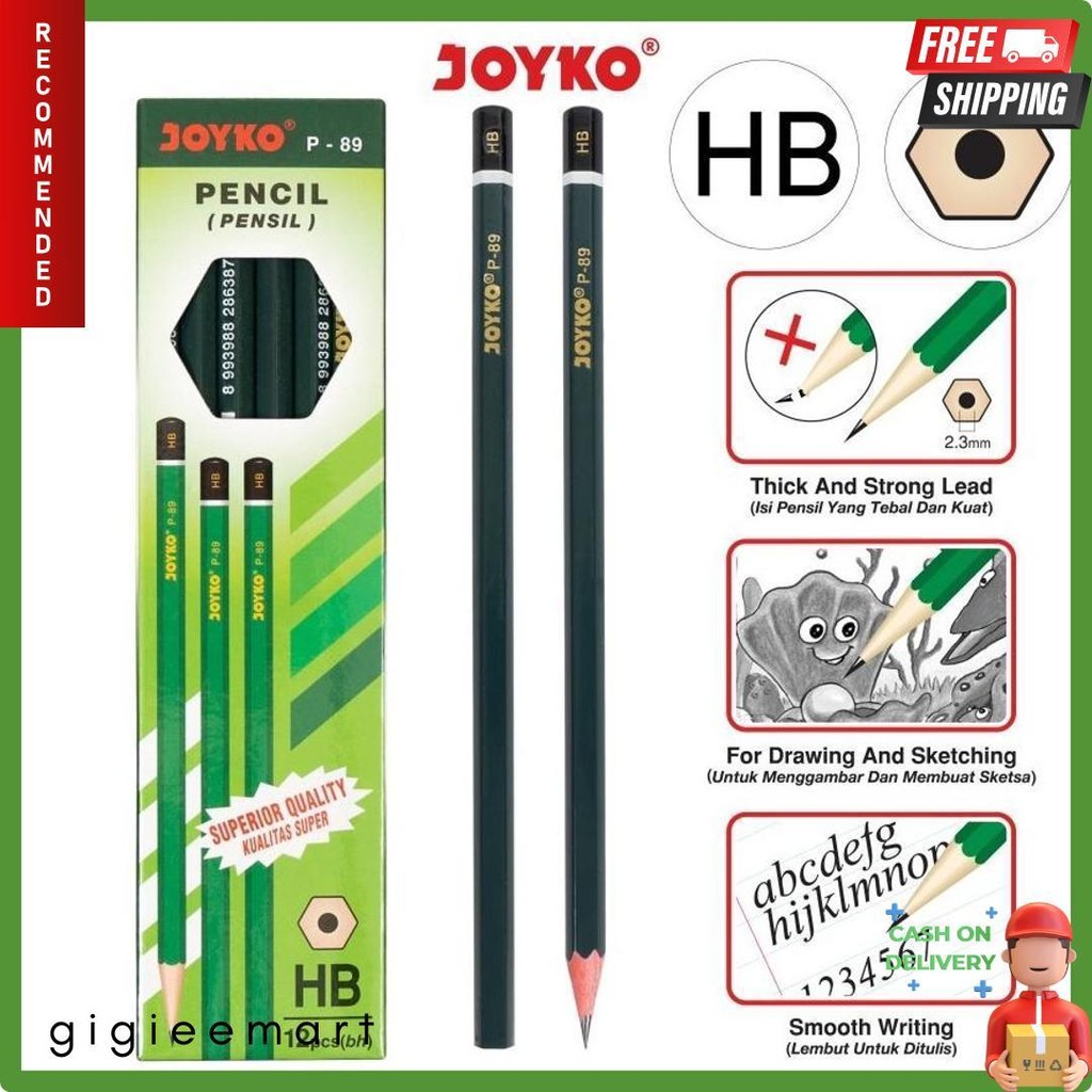 

Pensil Joyko P-89 Hb 1 Box 12 Pcs Diskon