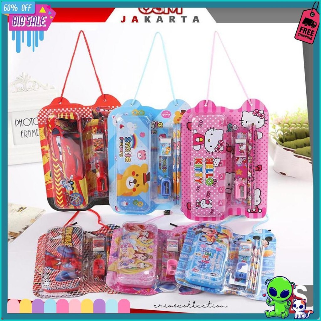 

Osm Jkt S6139 Set Alat Tulis 6 In 1 / Stationery Set Souvenir Anak / Paket Alat Tulis Sekolah / Fancy Set Anak Motif Karakter Lucu Diskon