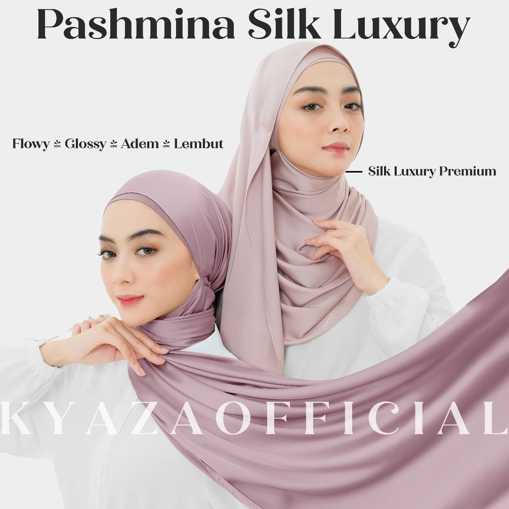 Miliki - - Pashmina Silk Luxury | Luxury Silk Shawl | Pashmina Satin Silk | Pashmina Silk Lembut KYZ